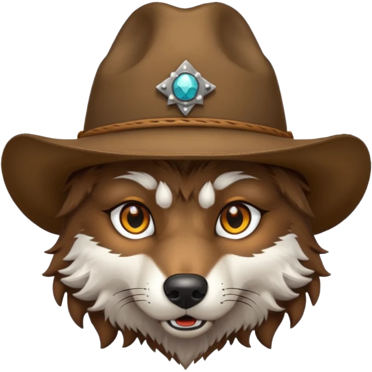 wolf with cowboy hat emoji