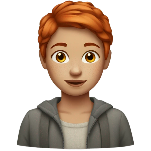 Red-haired girl, with short hair and freckles emoji