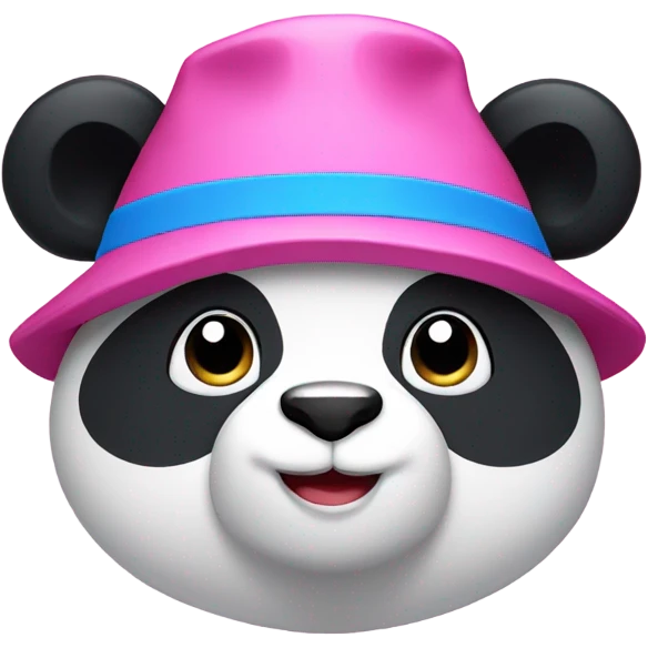 pink panda with blue hat emoji