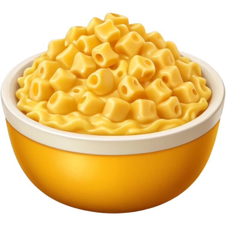 Fried Scrambled eggs and Mac and cheese on a tall bowl emoji