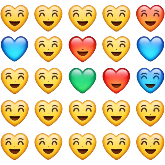 Generate an emojis of all the fun and love in one frame saparate  emoji