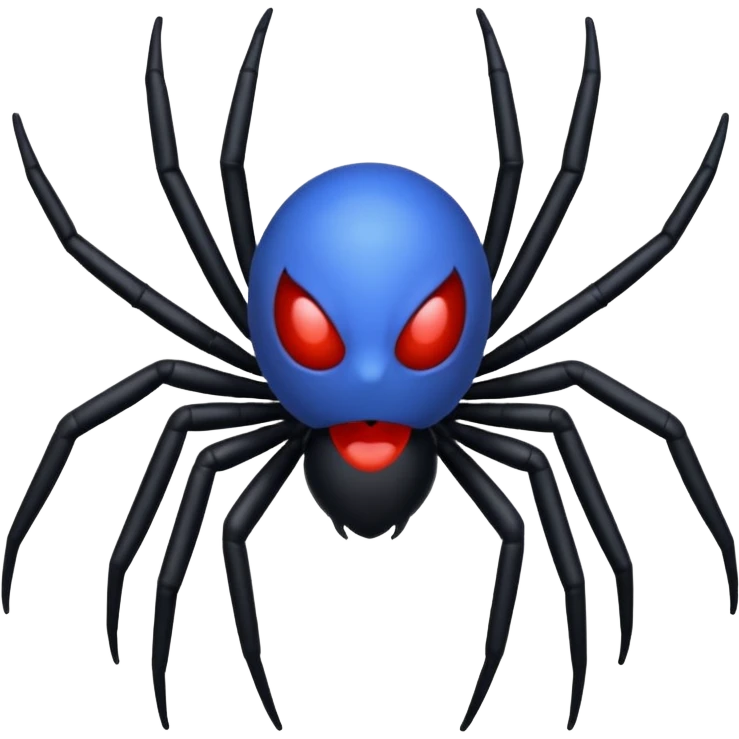 The black spider emoji but it’s blue  emoji