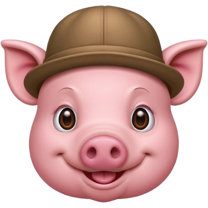 pig wear hat emoji