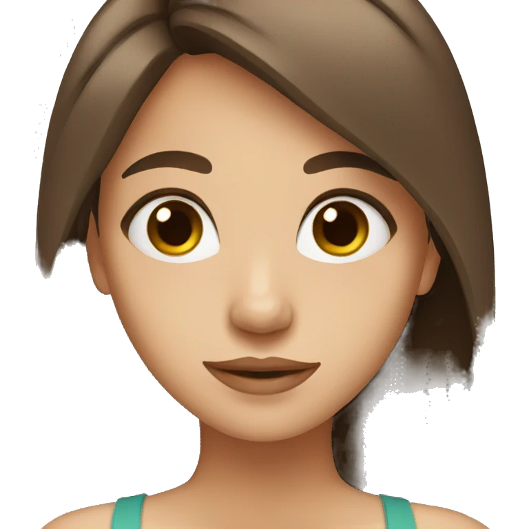 Girl with brown hair and eyes emoji