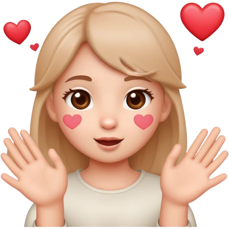 Cute and cuddly little face throwing up hearts emoji