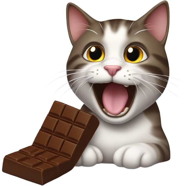 cat eating chocolate emoji