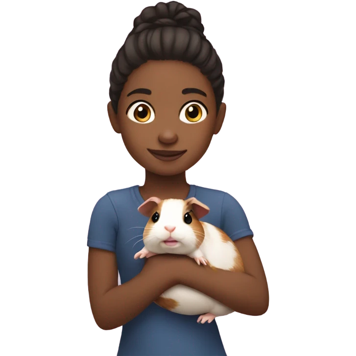 Girl holding a Guinea pig  emoji