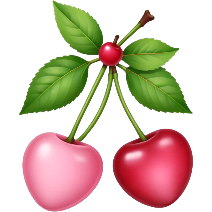 baby pink cherries with bow emoji