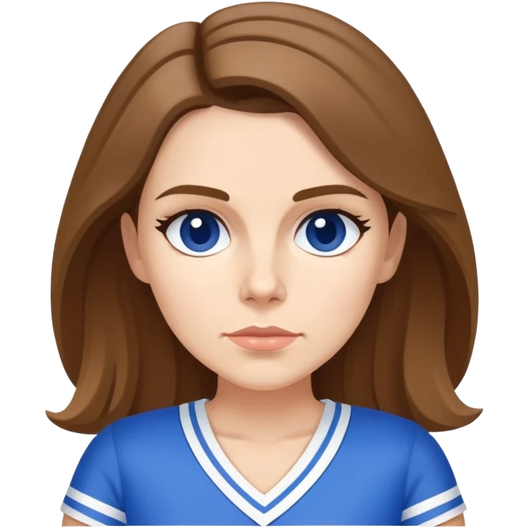 À partir du visage de Sophie Poyet habillée avec minijupe bleu et blanc emoji