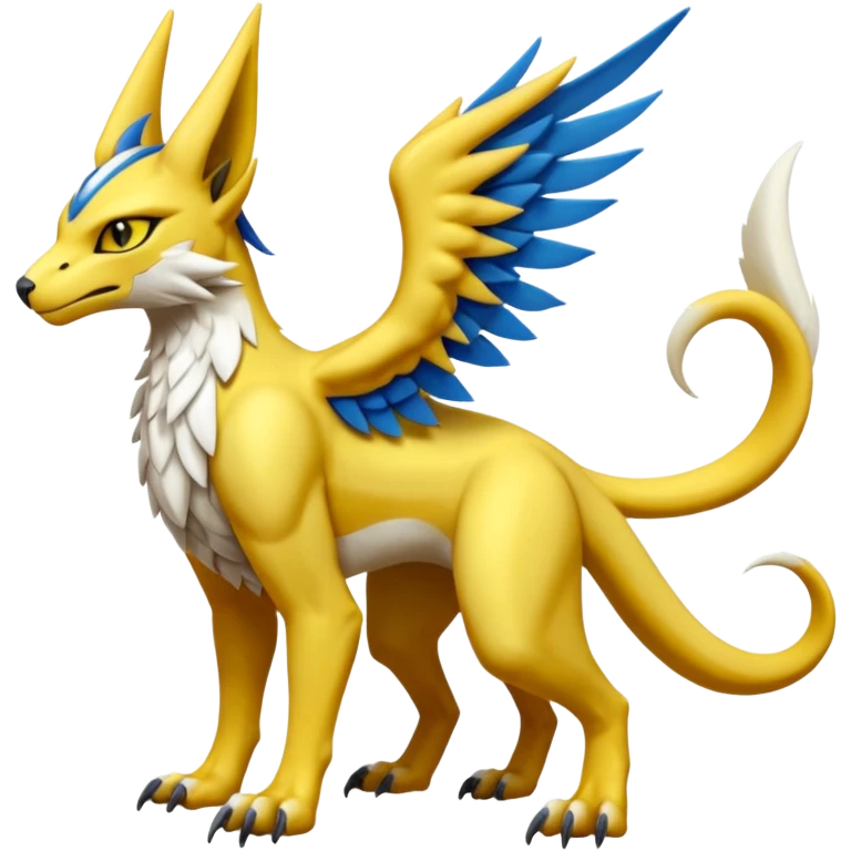 Alpha Renamon-Gryphon-Zeraora-Bastet-Koraidon-Latias-Vernid-Sergal-fusion-hybrid-creature emoji