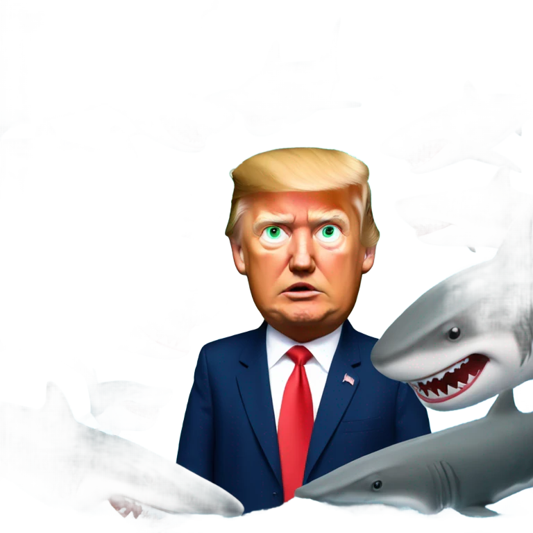 Trump with sharks emoji