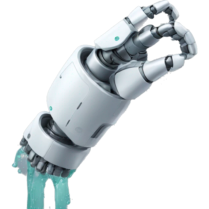 robot arm holding soap emoji