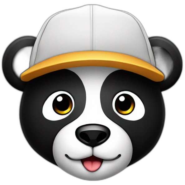 Oso panda con gorra y cabello largo  emoji