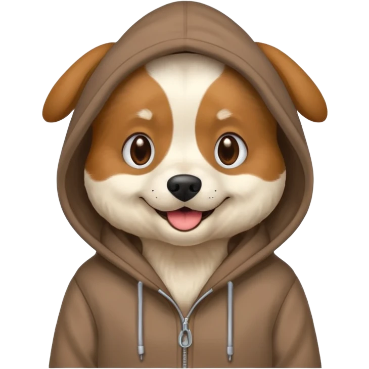 Dog wearing a hoodie emoji