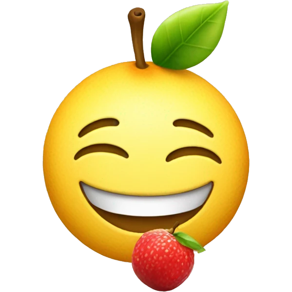 Smile emoji with grab fruit emoji