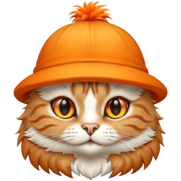caat with orange feathered hats emoji