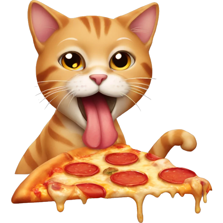 Cat eating pizza emoji