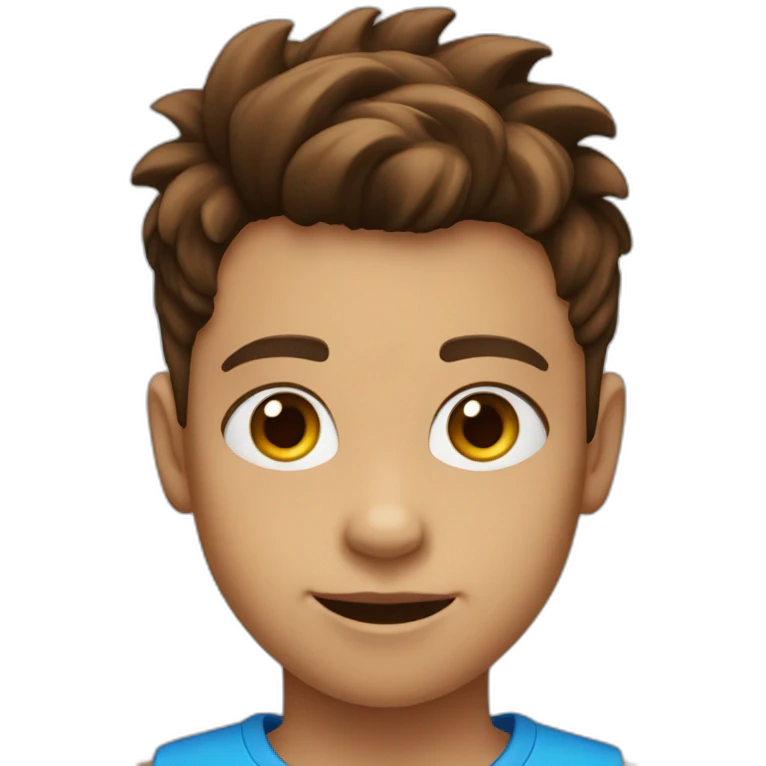 9 year old boy with blue eyes & brown Faux hawk haircut emoji