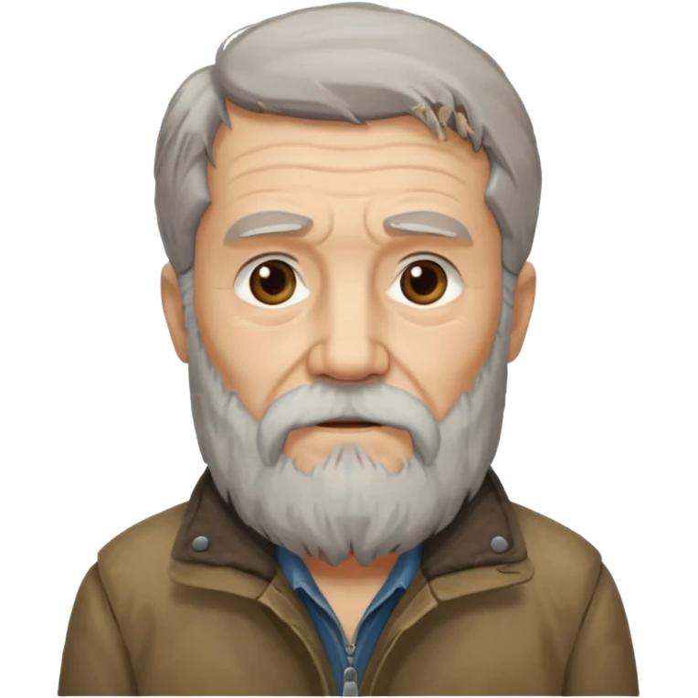 long bearded elderly with old jacket emoji