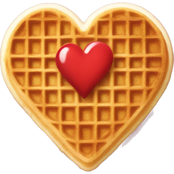 Heart-shaped waffle that reads "WAFFLE TUESDAY" emoji