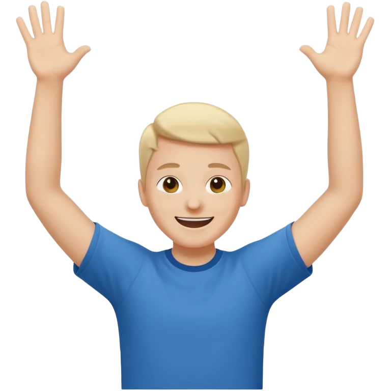 person raising both arms spread apart emoji
