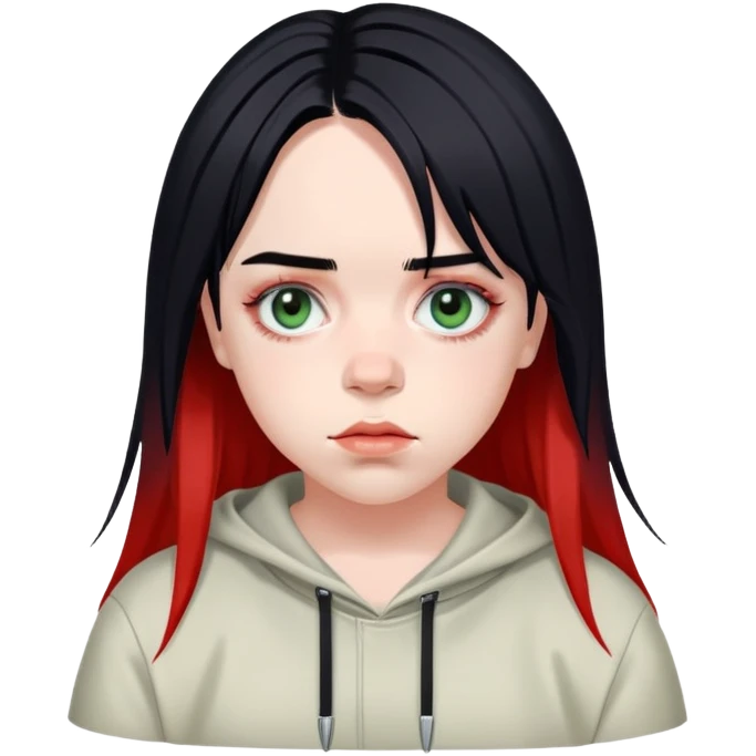 billie eilish red roots black hair emoji