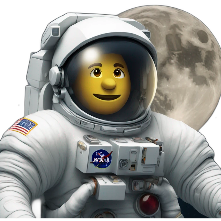 astronauta en la luna emoji