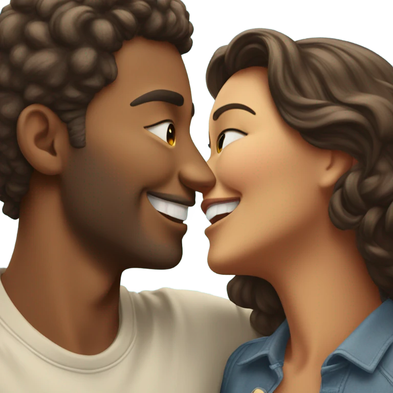 Kiss happy emoji