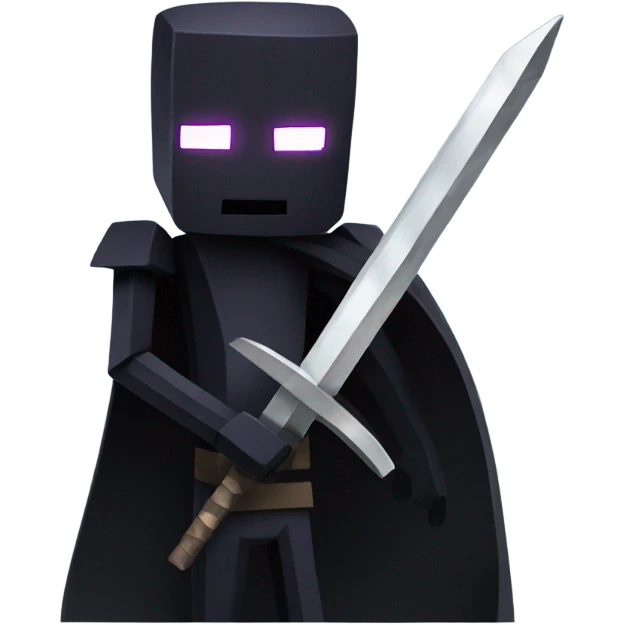 enderman from mincraft with a sword emoji