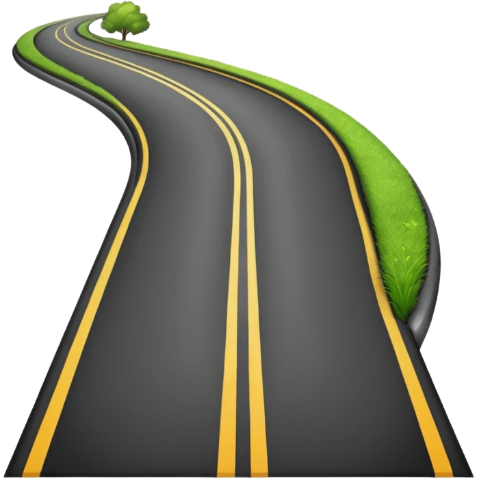 wide roadway with Grass on the sides emoji emoji