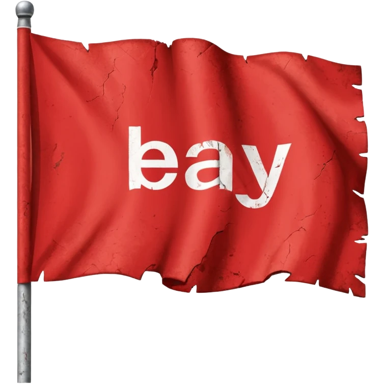 red flagg with eBay words on them emoji