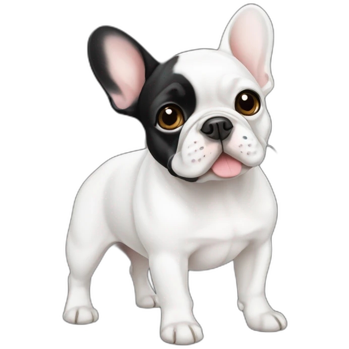White and black french bulldog emoji