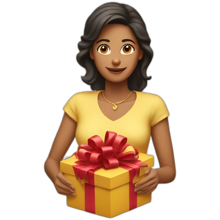 latin woman opening gift emoji