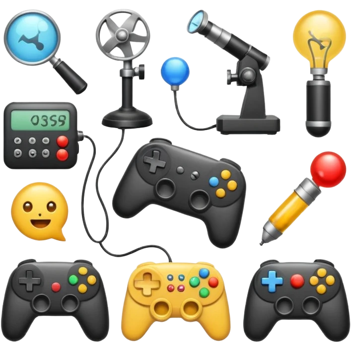create an emoji pack for a discord server with this description Initially, ADN-13 began as a private Discord server for three scientists. They discovered that gaming sessions and informal communication revealed cognitive potential better than any laboratory tests.  emoji