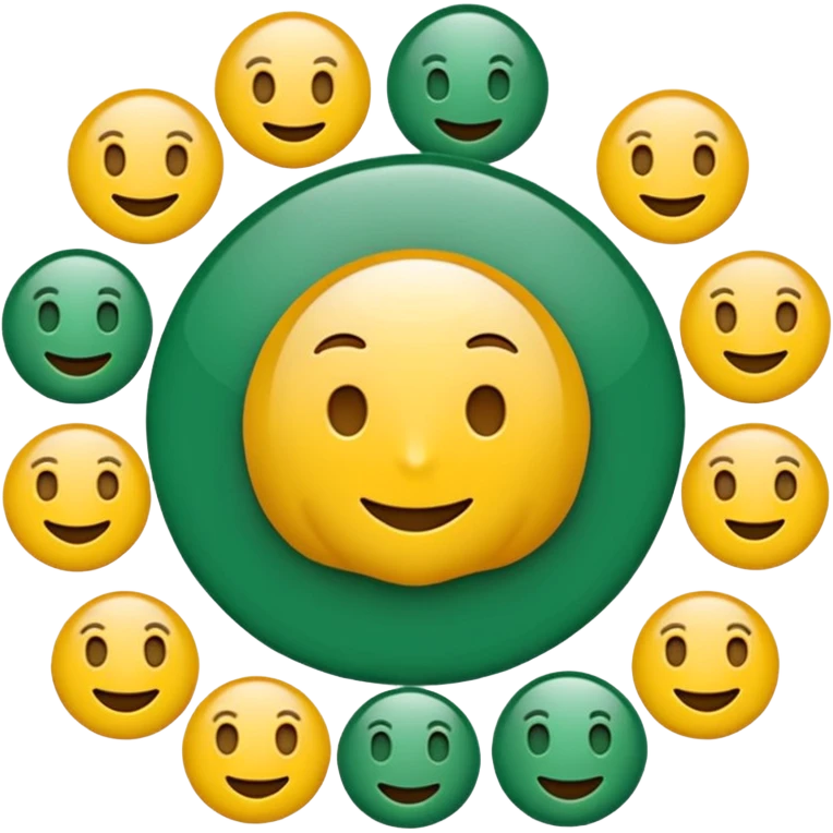 Emoji minimalista inspirado na Mega-Sena: formato circular, fundo verde (#0f8b4e), seis bolinhas brancas no centro com números aleatórios entre 01 e 60, estilo flat design, traços limpos, leve brilho e micro sombra para dar volume, visual moderno e oficial, sem texto emoji