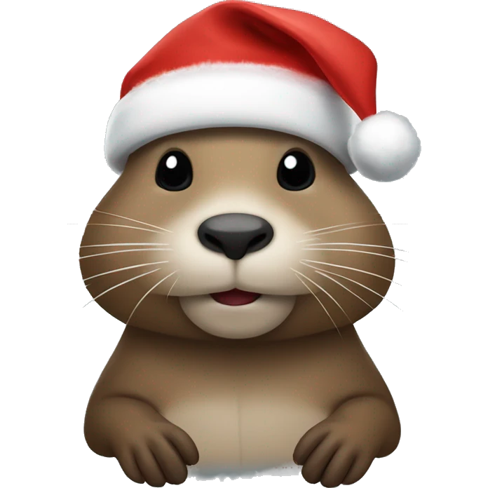 Nutria con gorro de navidad  emoji