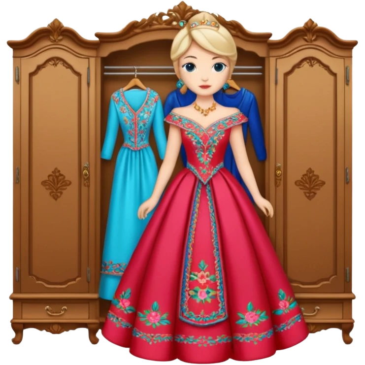 Character in Fairy Tale Beauty and Beast: Wardrobe Lady emoji