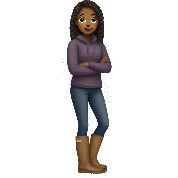 A girl wearing uggs emoji