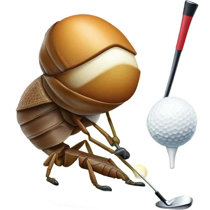 Una cucaracha jugando golf  emoji