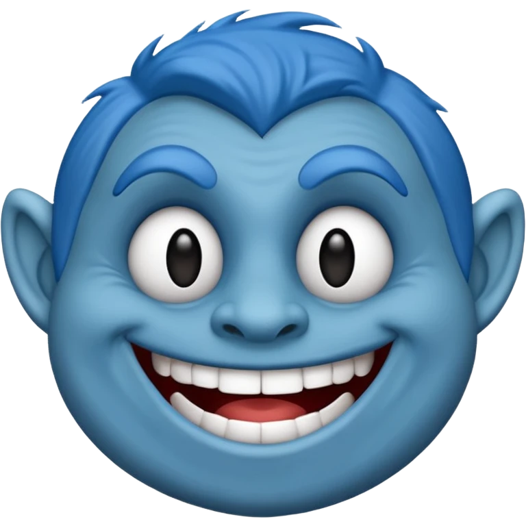 Troll troll face blue emoji