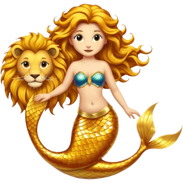 sirène lionne emoji