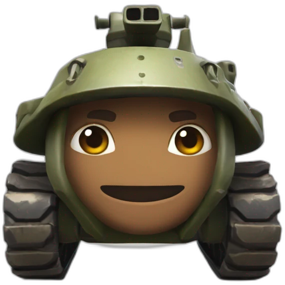 Fortnite default skin in a tank emoji