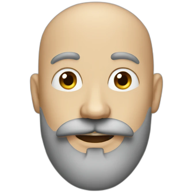 bald man with moustache and long beard emoji