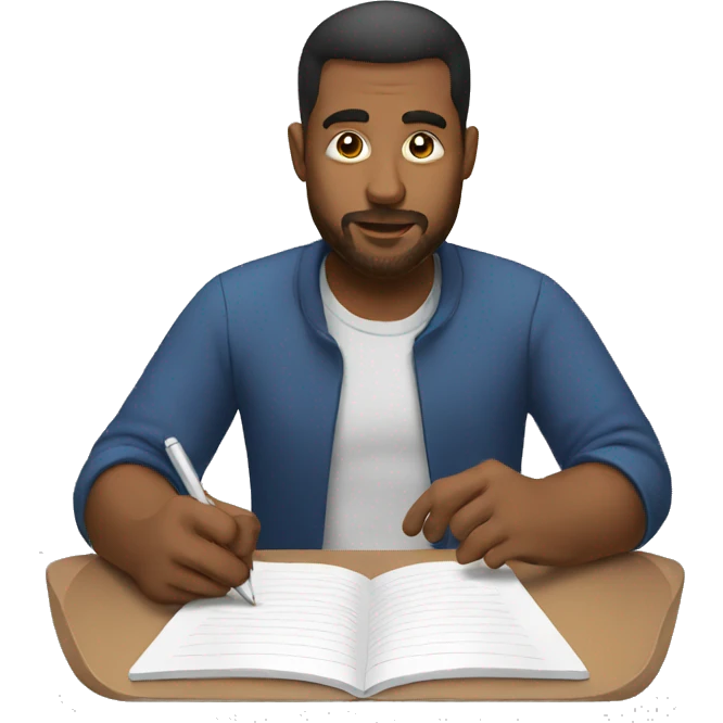 Man writing on an ipad emoji