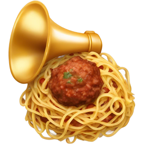 spaghetti and meatballs french horn emoji