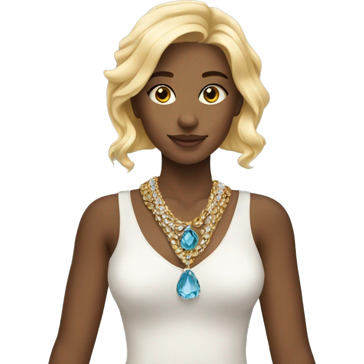 blonde girl with jewelry emoji