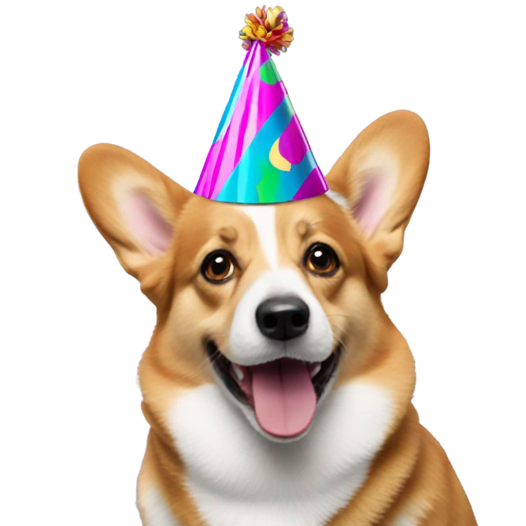 Corgi wearing a party hat  emoji