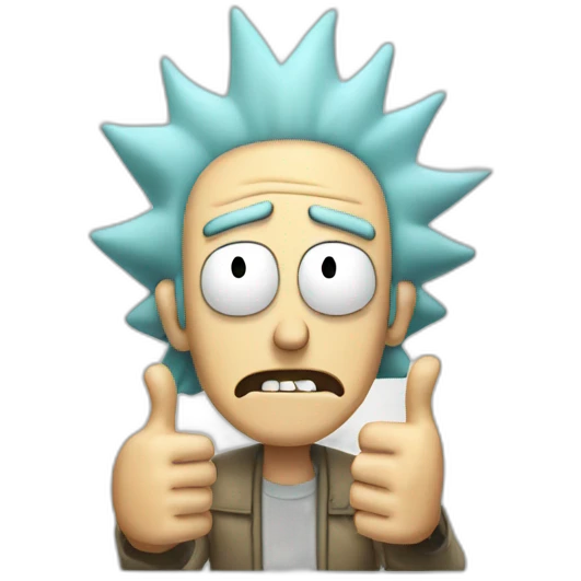 Rick ( from Rick and Morty ) with the thumbs up emoji