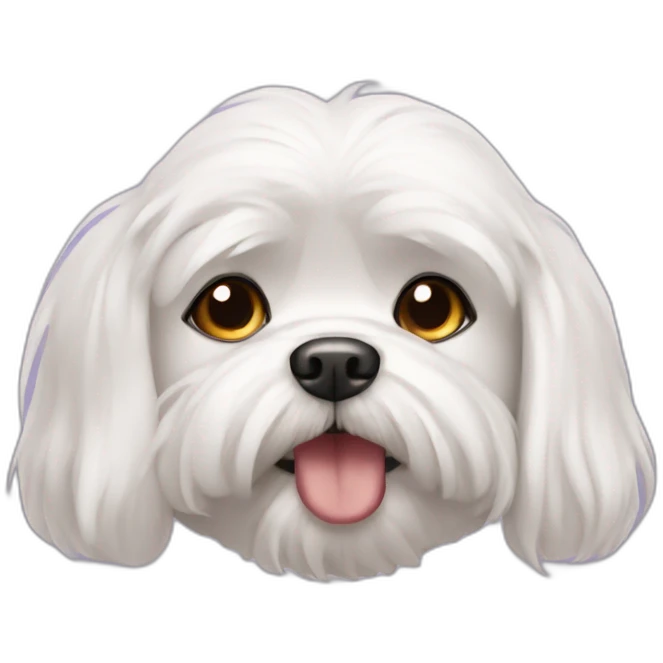 maltese dog blushed emoji