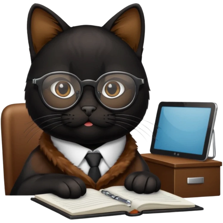 black cat office emoji